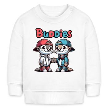 Two Cute Otter Buddies Buddies Forever - Baby Sweatshirt by Stanley/Stella - white - Front