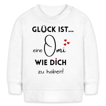 Glück ist, eine Omi wie Dich zu haben - Baby Organic Sweatshirt Baby Changer von Stanley/Stella - Weiß - Vorne