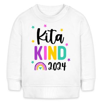 Kitakind 2024 Regenbogen Kindergarten Kita Mädchen - Baby Organic Sweatshirt Baby Changer von Stanley/Stella - Weiß - Vorne
