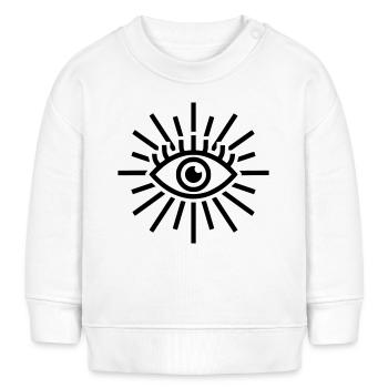Allsehendes Auge Strahlen - Baby Organic Sweatshirt Baby Changer von Stanley/Stella - Weiß - Vorne