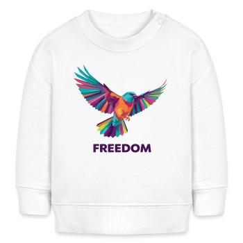 Lebendige geometrische Hummingbird-Freiheit - Baby Organic Sweatshirt Baby Changer von Stanley/Stella - Weiß - Vorne