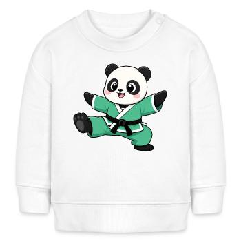 Panda Karate Tritt Kampfsport Kampfkunst - Baby Organic Sweatshirt Baby Changer von Stanley/Stella - Weiß - Vorne