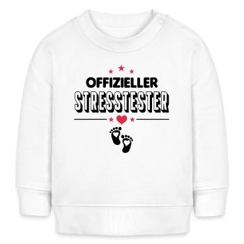 Junge Stress machen Testen Baby Säugling - Baby Organic Sweatshirt Baby Changer von Stanley/Stella - Weiß - Vorne