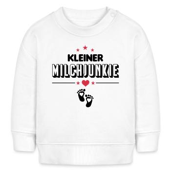 Kleiner Milchjunkie Baby Säugling - Baby Organic Sweatshirt Baby Changer von Stanley/Stella - Weiß - Vorne