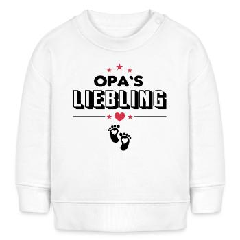 Opas Liebling Herz Sterne Baby Sprüche - Baby Organic Sweatshirt Baby Changer von Stanley/Stella - Weiß - Vorne