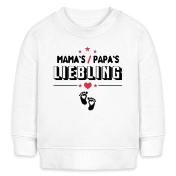 Mama Papa Liebling Baby Sprüche - Baby Organic Sweatshirt Baby Changer von Stanley/Stella - Weiß - Vorne
