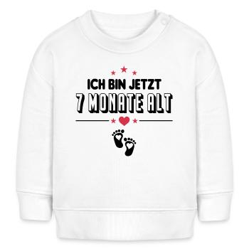 7 Monate Säugling Birthday Baby Sprüche - Baby Organic Sweatshirt Baby Changer von Stanley/Stella - Weiß - Vorne