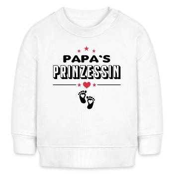 Papas Prinzessin Königin Baby Säugling - Baby Organic Sweatshirt Baby Changer von Stanley/Stella - Weiß - Vorne