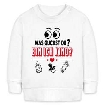 Nicht angucken Kino Anglotzen Babysprüche - Baby Organic Sweatshirt Baby Changer von Stanley/Stella - Weiß - Vorne