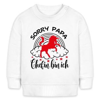 Désolé papa, patron, je suis bébé licorne, dictons - Sweat bébé bio Stanley/Stella - blanc - Devant
