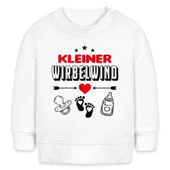 Kleiner Wirbelwind Herz Füße Babysprüche Lustig - Baby Organic Sweatshirt Baby Changer von Stanley/Stella - Weiß - Vorne