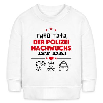 Polizei Nachwuchs Junge Babysprüche Milchflasche - Baby Organic Sweatshirt Baby Changer von Stanley/Stella - Weiß - Vorne