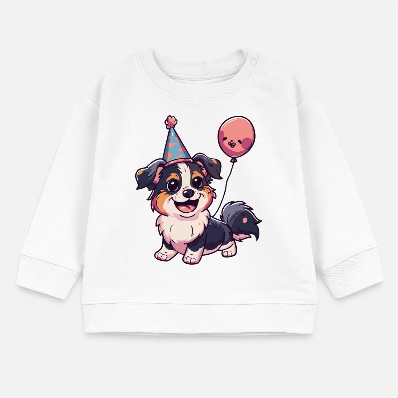 Border Collie Hunde Geburtstag Comic Baby Organic Sweatshirt Baby Changer von Stanley/Stella