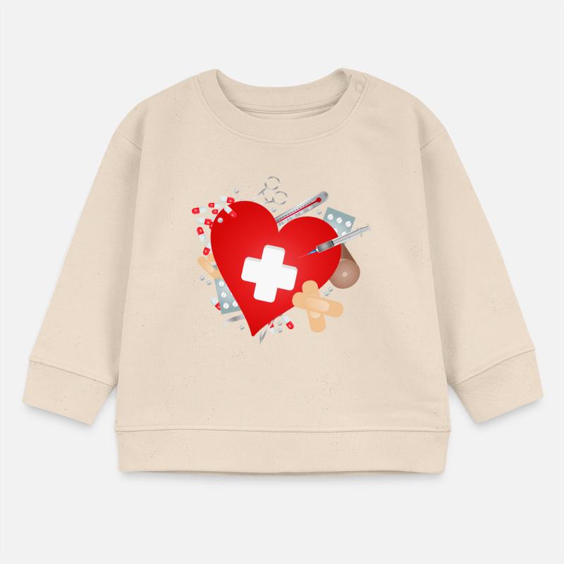 Erste Hilfe Set oder Reiseapotheke mit Herz Baby Organic Sweatshirt Baby Changer von Stanley/Stella