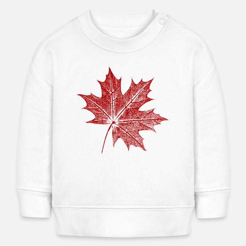 Feuille d’érable - Sweat bébé bio Stanley/Stella - blanc