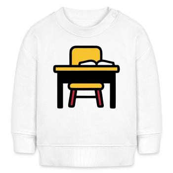 Schulbank Tisch Lernen Prüfungen - Baby Organic Sweatshirt Baby Changer von Stanley/Stella - Weiß - Vorne