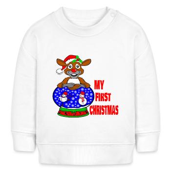 my first Christmas baby Rudolph - Baby Sweatshirt by Stanley/Stella - white - Front