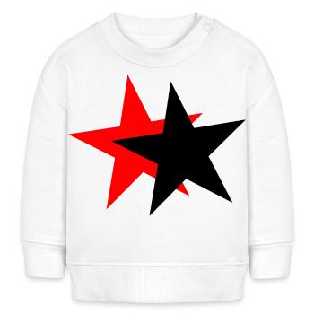 Sterne - schwarz rot - Baby Organic Sweatshirt Baby Changer von Stanley/Stella - Weiß - Vorne