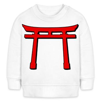 Pop Torii Gate: Digitale Freude an der Farbe - Baby Organic Sweatshirt Baby Changer von Stanley/Stella - Weiß - Vorne
