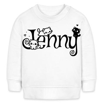 Jenny Name Vorname Kätzchenname - Baby Organic Sweatshirt Baby Changer von Stanley/Stella - Weiß - Vorne