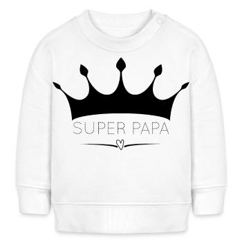 Super-Papa - Baby Organic Sweatshirt Baby Changer von Stanley/Stella - Weiß - Vorne