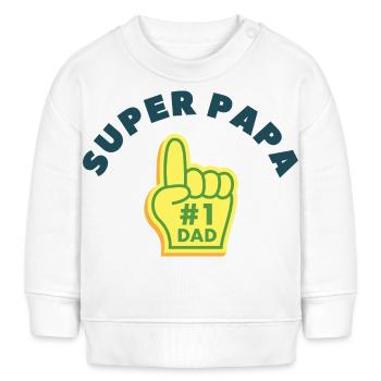 Super-Papa - Baby Organic Sweatshirt Baby Changer von Stanley/Stella - Weiß - Vorne