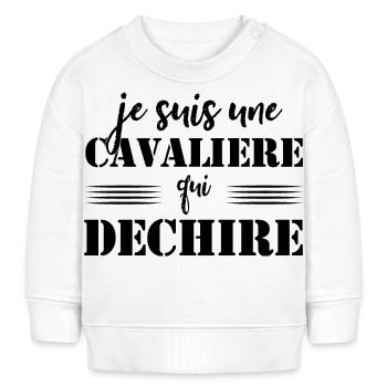 Je suis une cavalière qui déchire - Sweat bébé bio Stanley/Stella - blanc - Devant