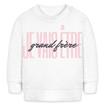 Ich werde großer Bruder sein - Bald großer Bruder - Baby Organic Sweatshirt Baby Changer von Stanley/Stella - Weiß - Vorne