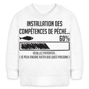 Pêche Humour Barre Progression 60% - Sweat bébé bio Stanley/Stella - blanc - Devant