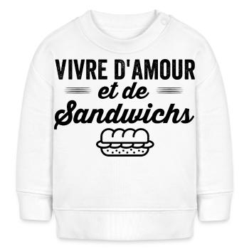 Humour sandwich - Sweat bébé bio Stanley/Stella - blanc - Devant