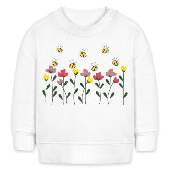 Pré de fleurs - Sweat bébé bio Stanley/Stella - blanc - Devant