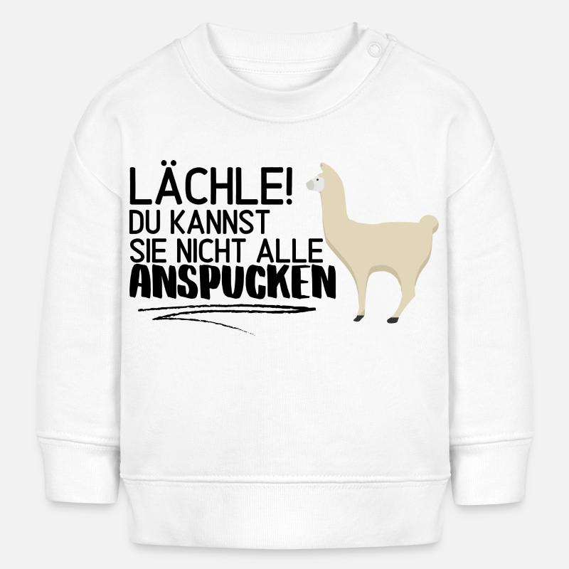 LÄCHLE - Lama - Baby Organic Sweatshirt Baby Changer von Stanley/Stella - Weiß