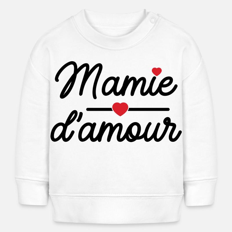 Mamie d'amour - Sweat bébé bio Stanley/Stella - blanc