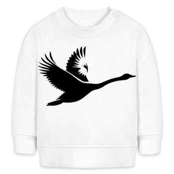 Elegant flying mute swan - Baby Sweatshirt by Stanley/Stella - white - Front