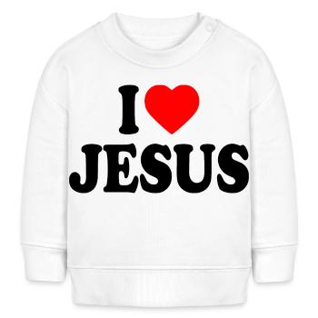 I love jesus - Sweat bébé bio Stanley/Stella - blanc - Devant