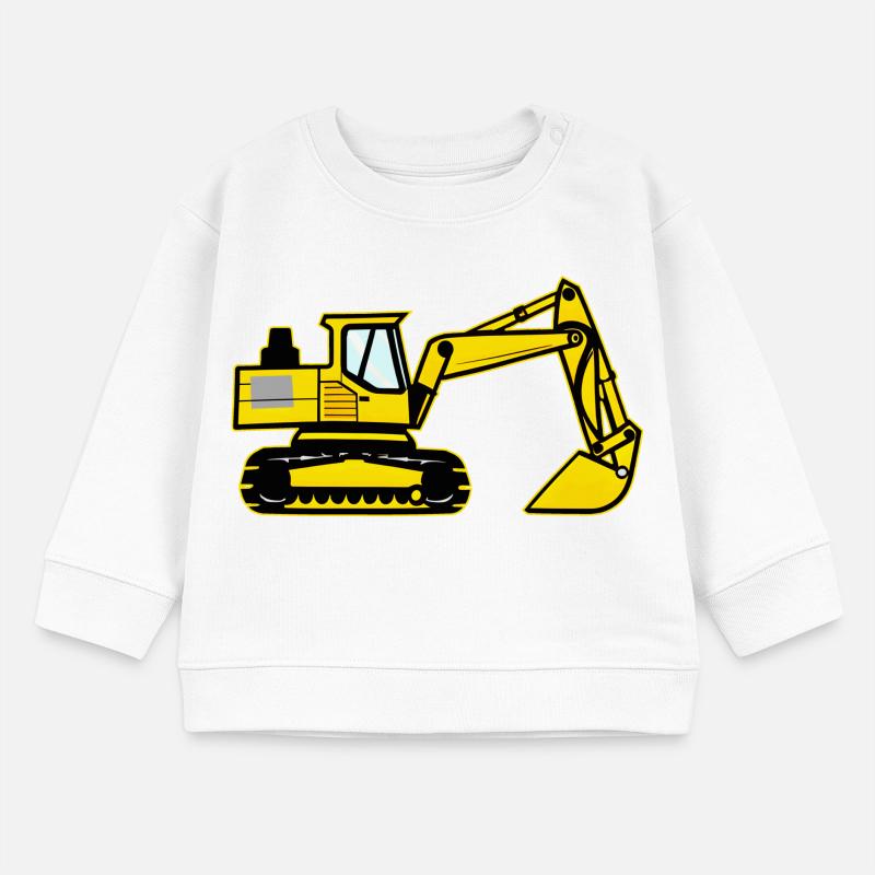 Kinder Bagger Gelber Schaufelbagger Baby Organic Sweatshirt Baby Changer von Stanley/Stella
