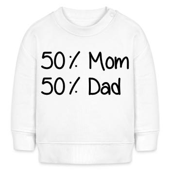 50 Prozent Mama - 50 Prozent Papa - Baby - Baby Organic Sweatshirt Baby Changer von Stanley/Stella - Weiß - Vorne