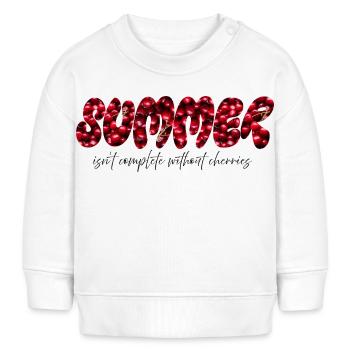 Der Sommer ist nicht komplett ohne Kirschen - Baby Organic Sweatshirt Baby Changer von Stanley/Stella - Weiß - Vorne