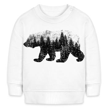 Bär (Wald, used) - Baby Organic Sweatshirt Baby Changer von Stanley/Stella - Weiß - Vorne