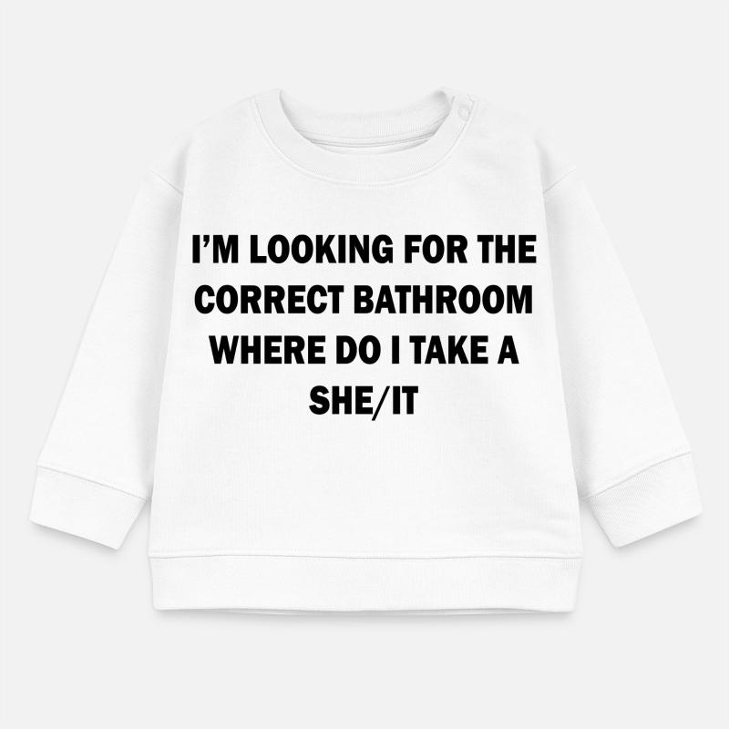 CORRECT BATHROOM TAKE A SHE/IT Baby Organic Sweatshirt Baby Changer von Stanley/Stella