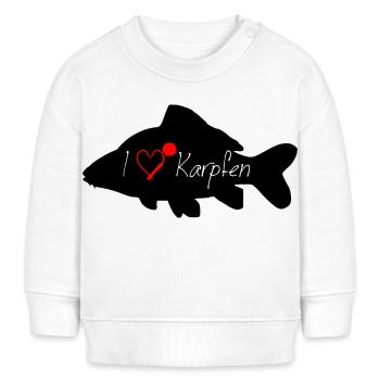 I love CARP black - Baby Sweatshirt by Stanley/Stella - white - Front