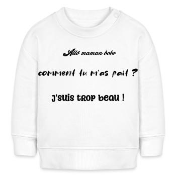 Hello mom bobo - Baby Sweatshirt by Stanley/Stella - white - Front