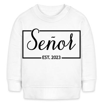 2023 Hochzeitsfeier des Verlobungsbräutigams - Baby Organic Sweatshirt Baby Changer von Stanley/Stella - Weiß - Vorne