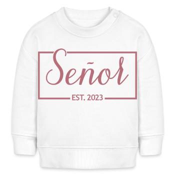 2022 Hochzeitsfeier des Verlobungsbräutigams - Baby Organic Sweatshirt Baby Changer von Stanley/Stella - Weiß - Vorne