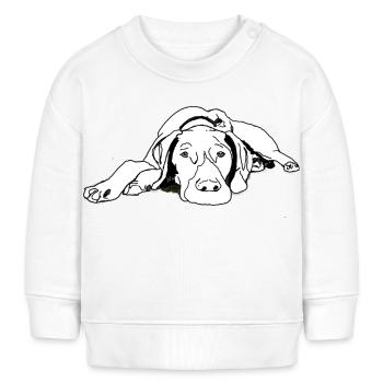 Pointeur German Shorthair - Sweat bébé bio Stanley/Stella - blanc - Devant