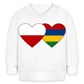 Poland Mauritius Flag Heart - Baby Sweatshirt by Stanley/Stella - white - Front