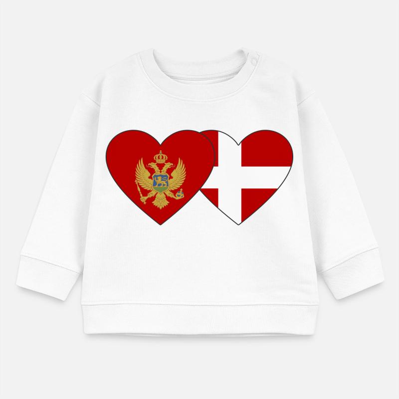 Monténégro Danemark drapeau Sweat bébé bio Stanley/Stella