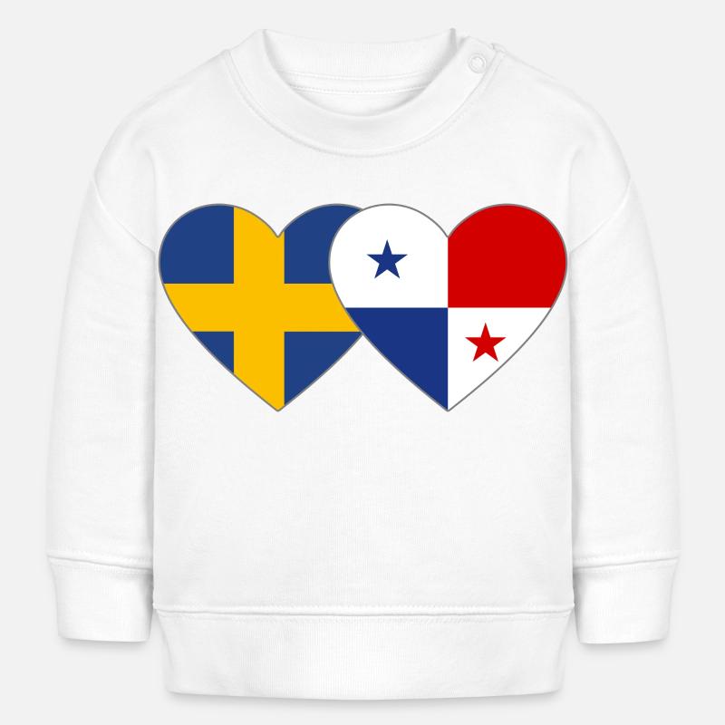 Suède Cœur du drapeau du Panama - Sweat bébé bio Stanley/Stella - blanc