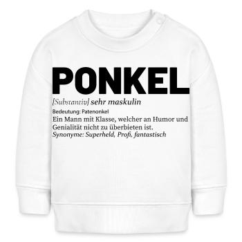 Onkel Spruch Patenonkel kurz Ponkel - Baby Organic Sweatshirt Baby Changer von Stanley/Stella - Weiß - Vorne