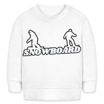 Snowboarders Blanc Grunge - Sweat bébé bio Stanley/Stella - blanc - Devant